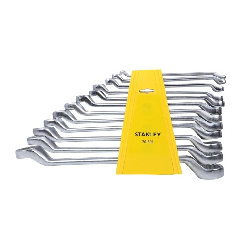 Stanley Shallow Offset Ring Spanner Set – CRV 12 Pcs, Bi-Hex