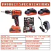 KP Tech 20V Cordless Impact Drill Kit with 47pcs Accessories CLIDK4502 KP Tech 20V Cordless Impact Drill Kit with 47pcs Accessories CLIDK4502