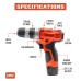 KP Tech 12V Cordless Drill BK–CLID22001 KP Tech 12V Cordless Drill BK–CLID22001