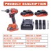KP Tech 20V Cordless Impact Wrench & Driver BK–CLW3202
